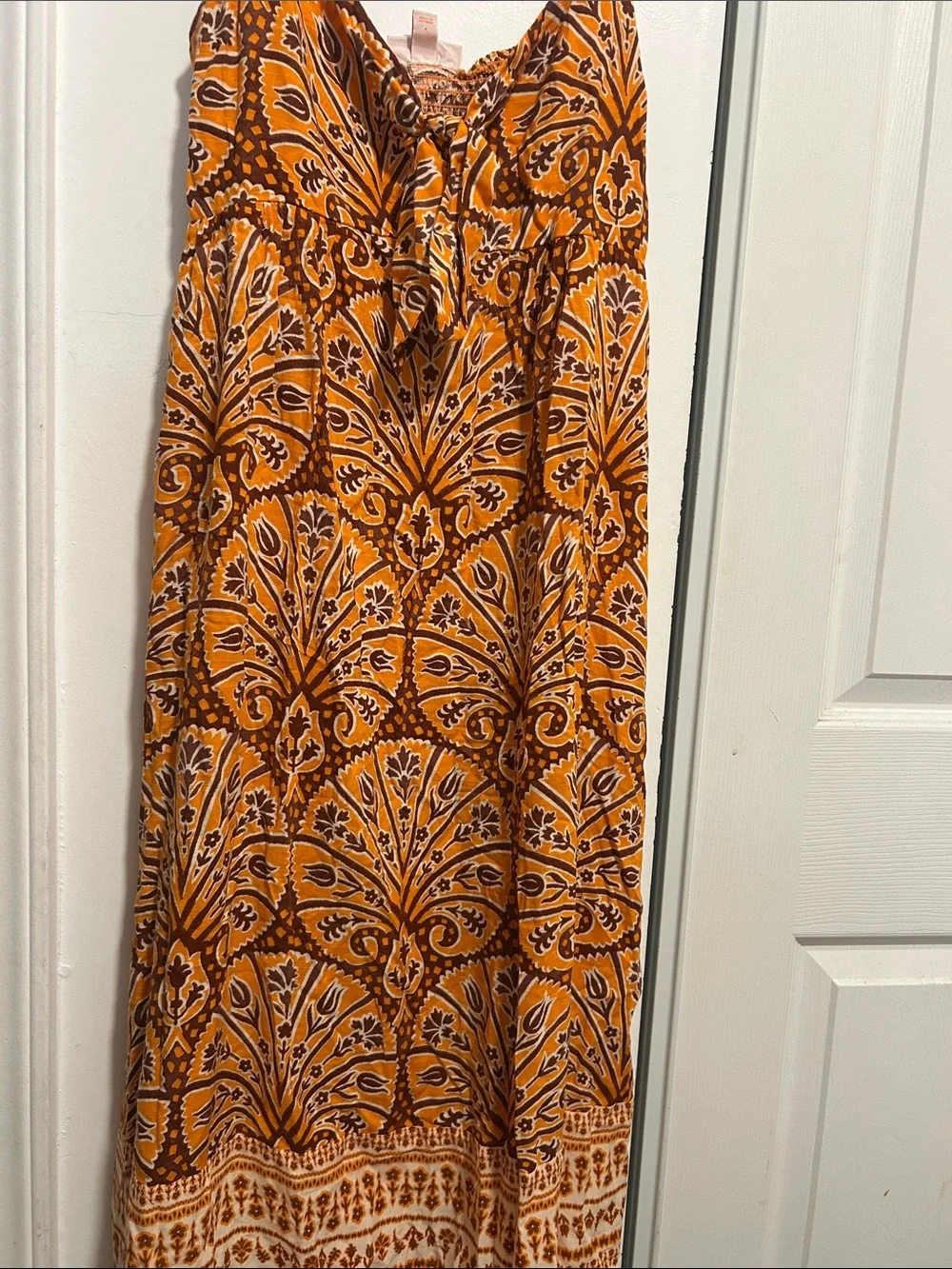 Knox Rose Orange and Brown Printed Maxi Skirt